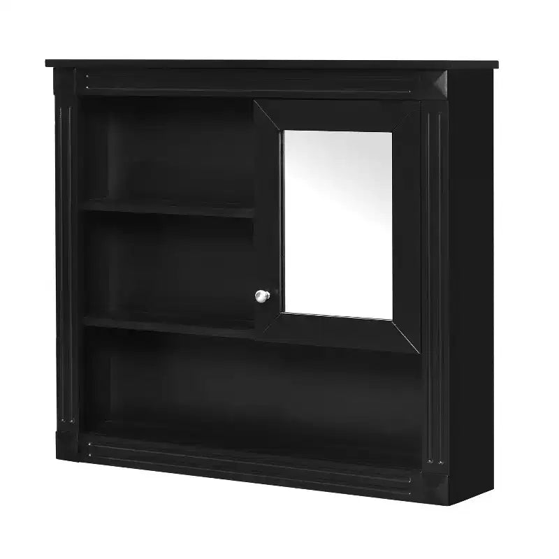 FAMYYT 32 in. W x 28 in. H Rectangular MDF Medicine Cabinet with Mirror, 5 Removable Shelves, Soft-closing Hinges