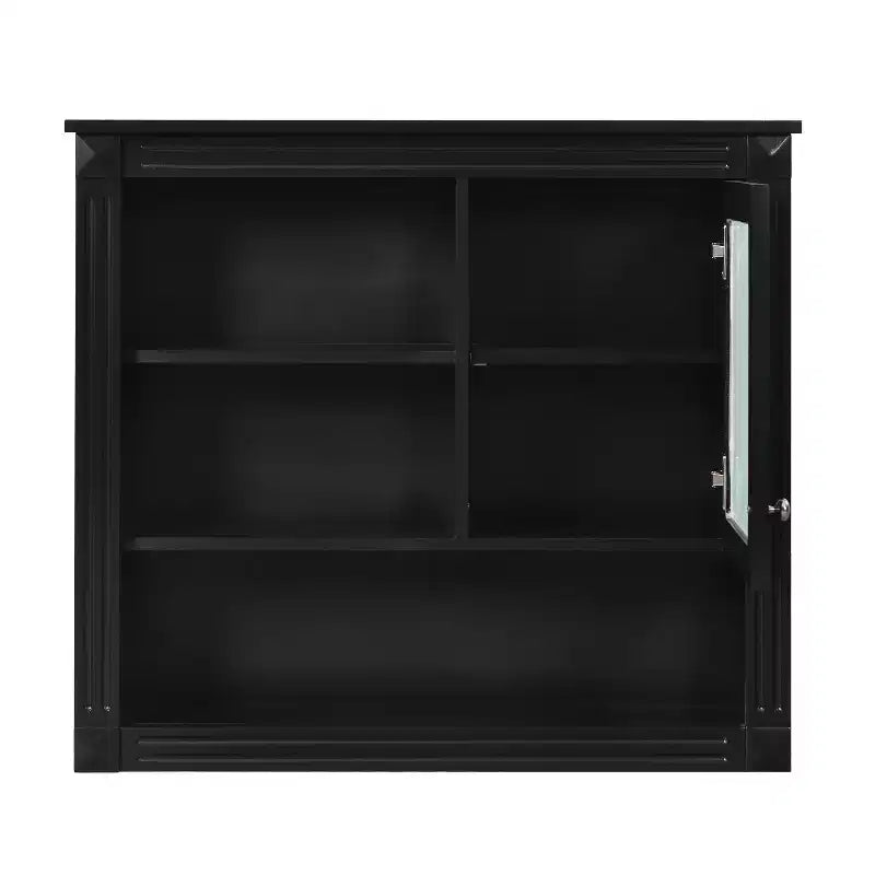 FAMYYT 32 in. W x 28 in. H Rectangular MDF Medicine Cabinet with Mirror, 5 Removable Shelves, Soft-closing Hinges