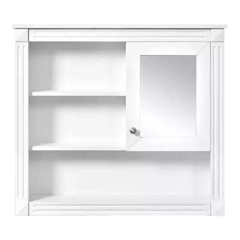 FAMYYT 32 in. W x 28 in. H Rectangular MDF Medicine Cabinet with Mirror, 5 Removable Shelves, Soft-closing Hinges