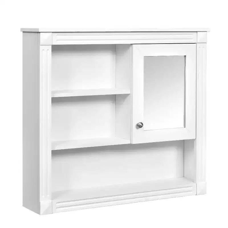 FAMYYT 32 in. W x 28 in. H Rectangular MDF Medicine Cabinet with Mirror, 5 Removable Shelves, Soft-closing Hinges