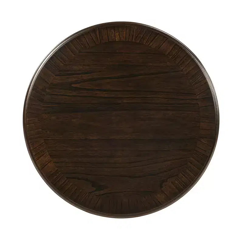 Luxystar Retro Wood Round End Table with X-shape Base for Dining or Living Room, Espresso