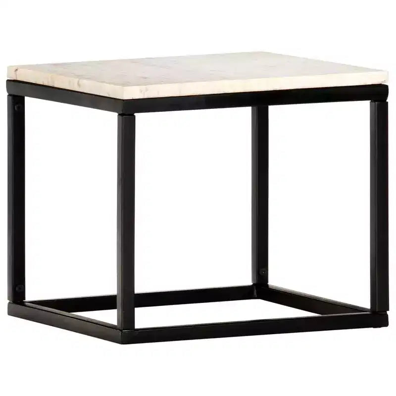 vidaXL Coffee Table End Table Side Sofa Table Real Stone with Marble Texture