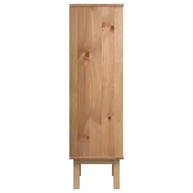 vidaXL Shoe Cabinet Brown Solid Pine Wood Medium Shoe Cabinet