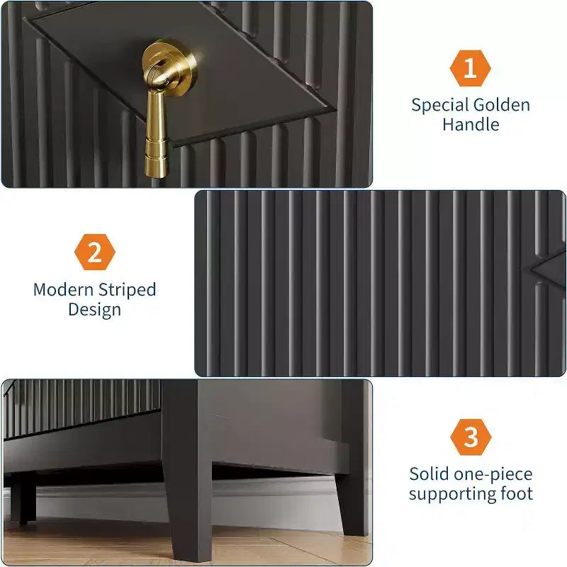 Acekool 54 6-Drawer Fluted Dresser, Modern Wide Storage Chest with Deep Drawers and Anti-Tip Kit