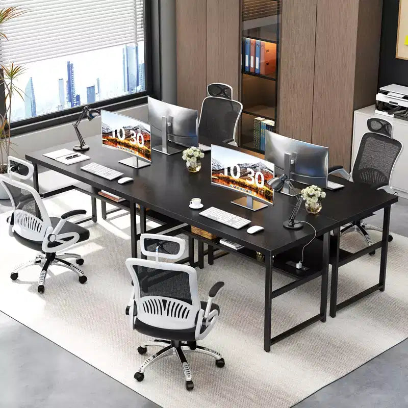 Besiost 53'' Computer Desk with Charging Station and Thickened Desktop