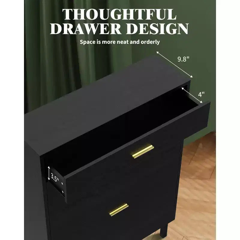Slim 3-Drawer Shoe Storage Cabinet with Adjustable Shelves, Freestanding Wooden Storage Organizer for Entryway, Hallway, and Porch