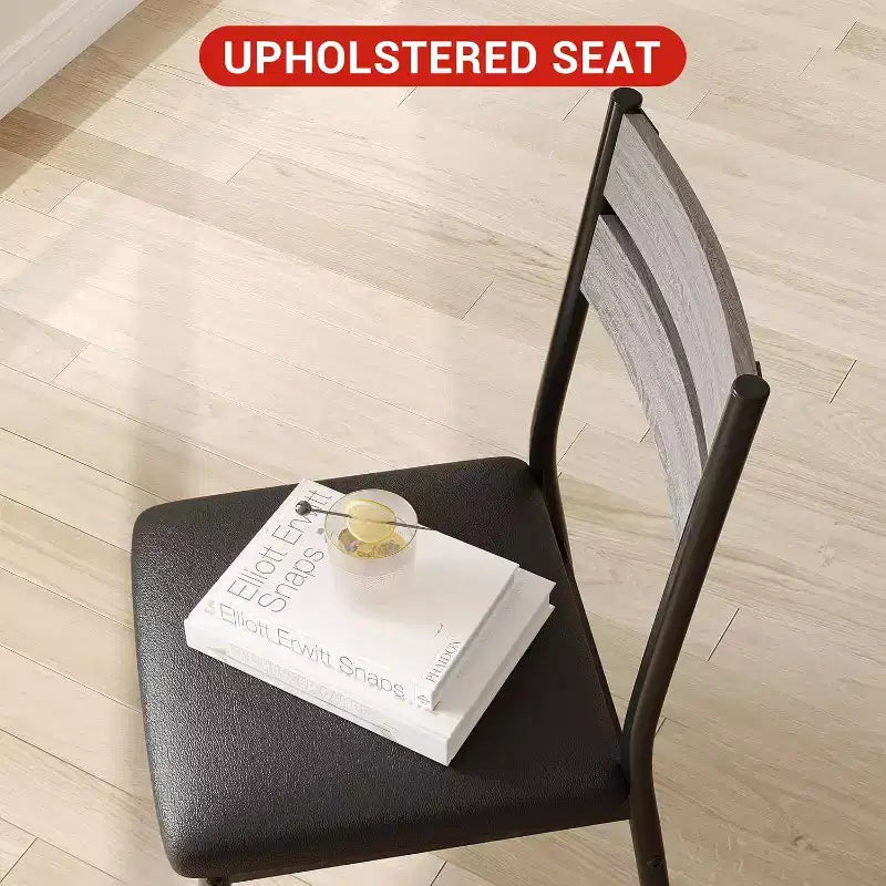 3 Piece Dining Table Set - Square Kitchen Table with Upholstered Chair for 2, Modern Small Apartment Dining Set for Apartment