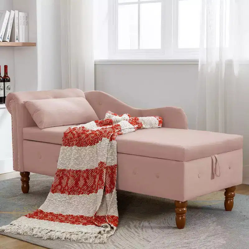 Modern Storage Sofa Recliner With Nailhead Trim, Button Tufted Upholstered Velvet Lounge Chair With Storage And Pillow For Living Room
