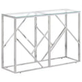 vidaXL Console Table Hallway Living Room Stainless Steel and Tempered Glass