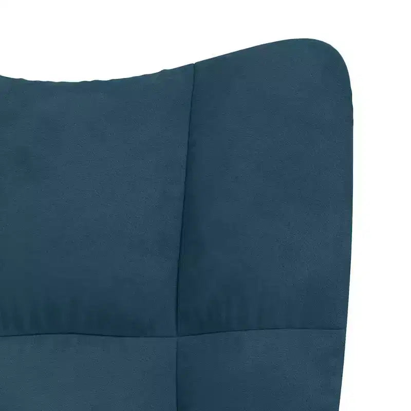 vidaXL Rocking Chair Accent Side Chair Padded Seat for Living Room Velvet - Blue Without footrest