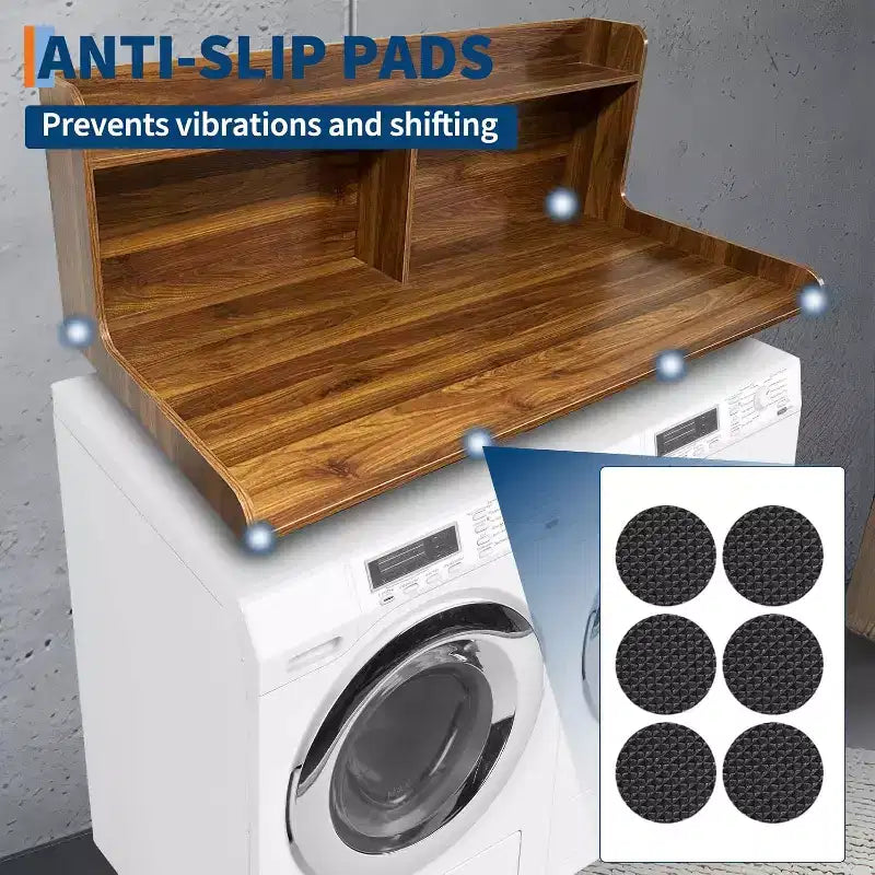 2-Tier Washer Dryer Countertop, 54 x 27.55 Wooden Washer Dryer Topper with Edge for Laundry Room Organization and Storage