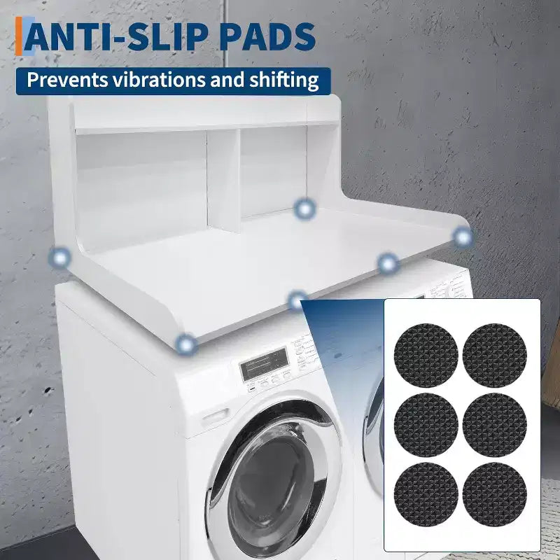 2-Tier Washer Dryer Countertop, 54 x 27.55 Wooden Washer Dryer Topper with Edge for Laundry Room Organization and Storage
