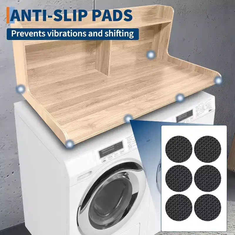 2-Tier Washer Dryer Countertop, 54 x 27.55 Wooden Washer Dryer Topper with Edge for Laundry Room Organization and Storage