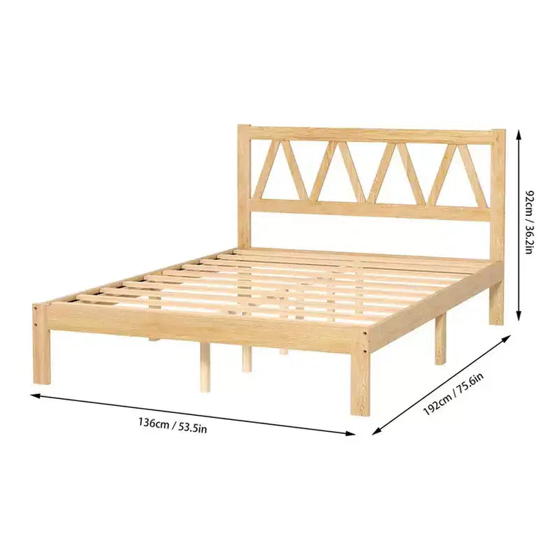 AEELLEEA Full Size Bed Frame Strong Load Bearing Easy Assembly Minimalist Wood Platform Bed Frame for Home Bedroom