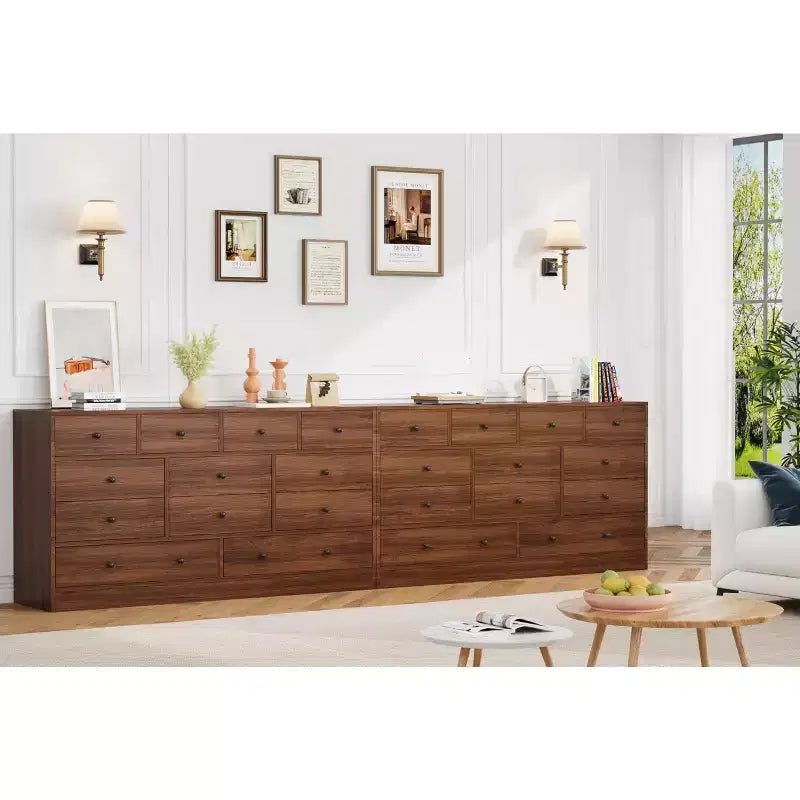 12 Drawer Dresser for Bedroom, 61'' Modern Dresser TV Stand with Charging Station, Large Wooden Chest Od Drawers for Nursery, Closet, Living Room