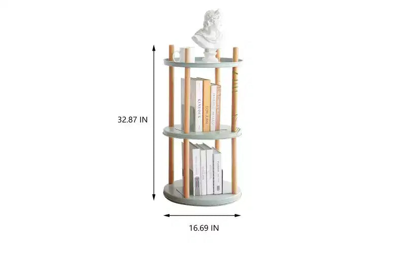 TUYOHW Rotating Adjustable Bookshelves, Multifunctional Standing Storage Bookshelf,Display Bookcases for Living Room,Home Office,Blue