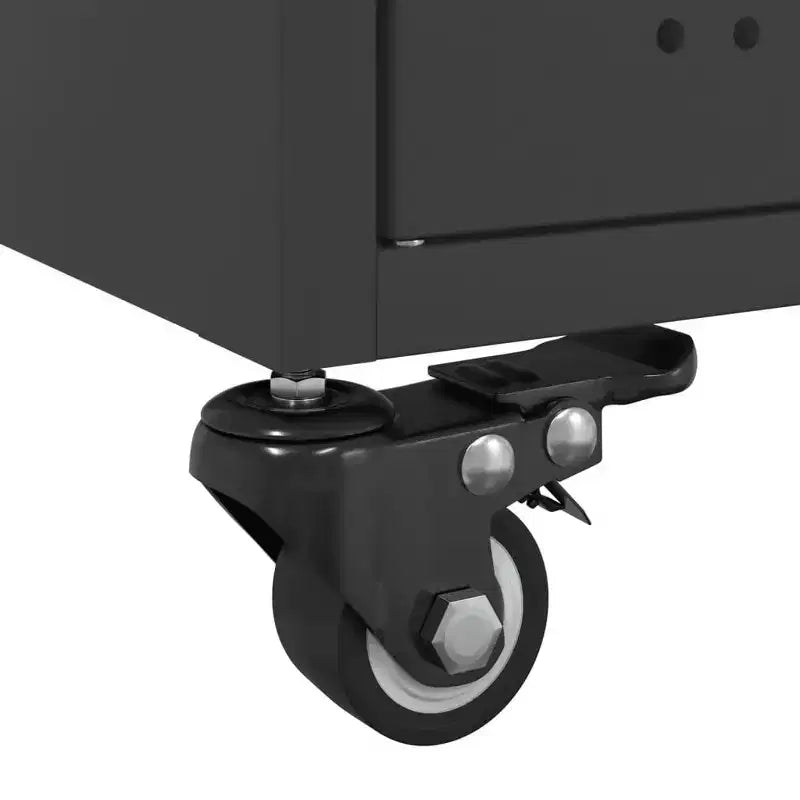 vidaXL Coffee Table Black Cold-rolled steel Medium Lockable wheels