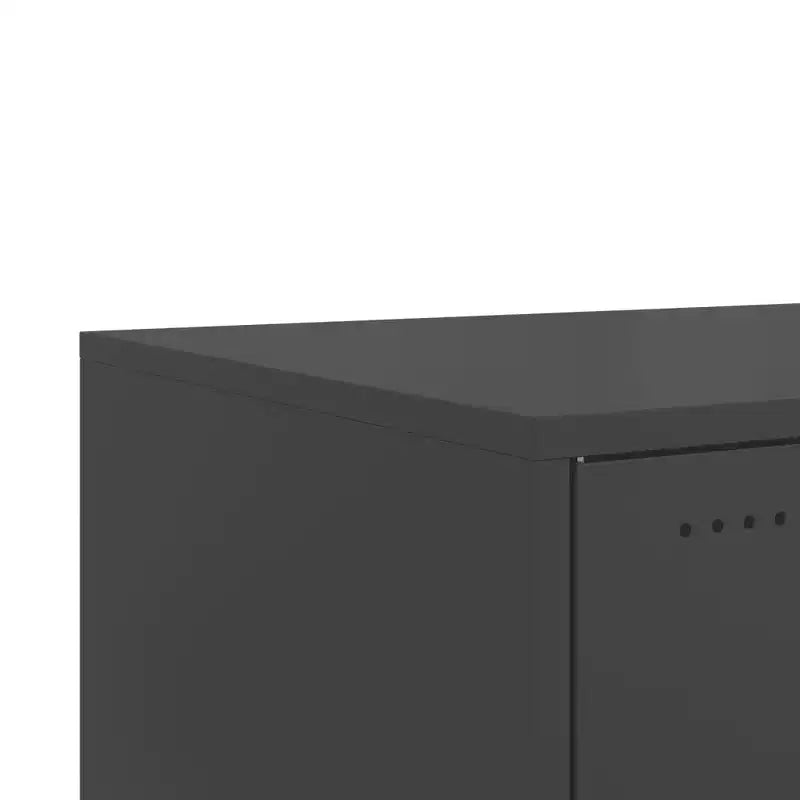vidaXL Coffee Table Black Cold-rolled steel Medium Lockable wheels
