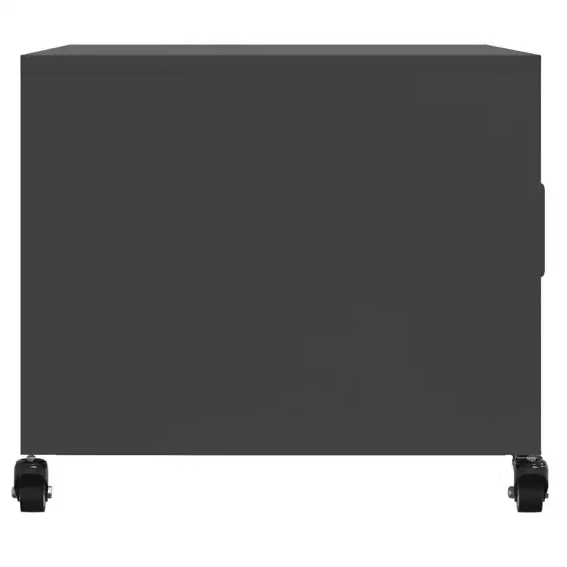 vidaXL Coffee Table Black Cold-rolled steel Medium Lockable wheels