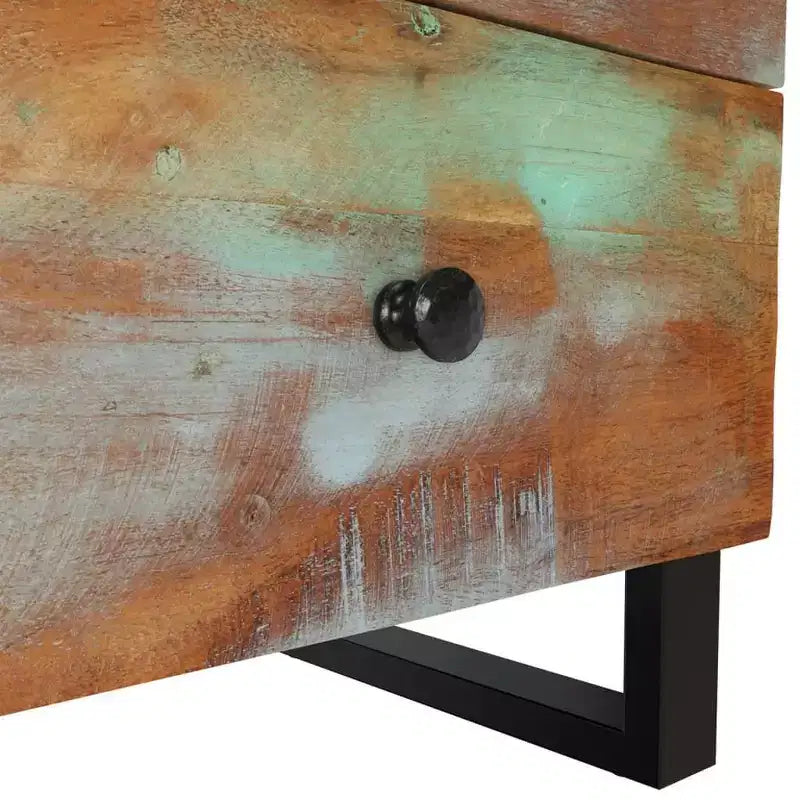 vidaXL Bedside Cabinet Multicolour Solid reclaimed wood, iron Medium