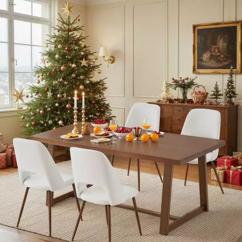 EROMMY 72 Solid Wood Dining Table For 6 People