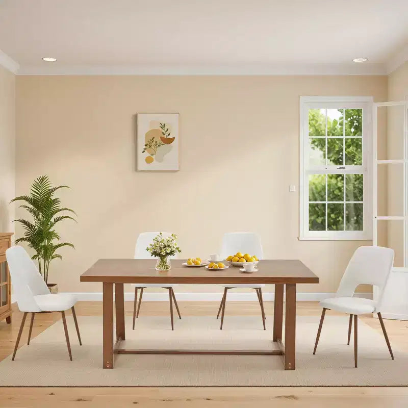 EROMMY 72 Solid Wood Dining Table For 6 People