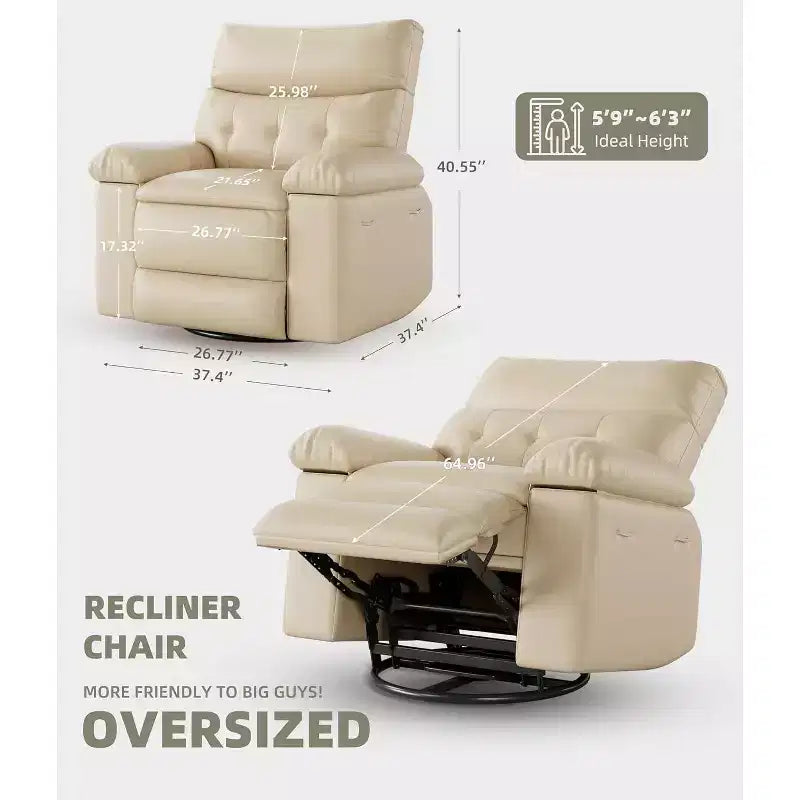 Lift Recliner Chair with Heat & Massage  27 Wide Seat, 360 Swivel, Manual Rocker & Remote Control for Living Room, Elderly & Nursing Home