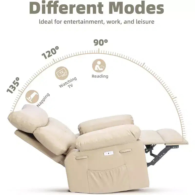 Lift Recliner Chair with Heat & Massage  27 Wide Seat, 360 Swivel, Manual Rocker & Remote Control for Living Room, Elderly & Nursing Home
