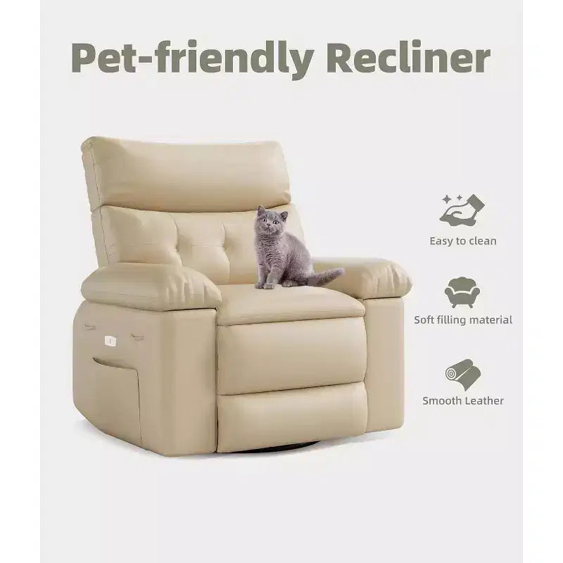 Lift Recliner Chair with Heat & Massage  27 Wide Seat, 360 Swivel, Manual Rocker & Remote Control for Living Room, Elderly & Nursing Home