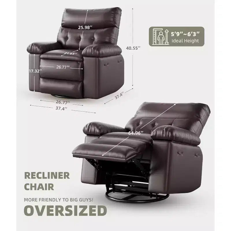 Lift Recliner Chair with Heat & Massage  27 Wide Seat, 360 Swivel, Manual Rocker & Remote Control for Living Room, Elderly & Nursing Home