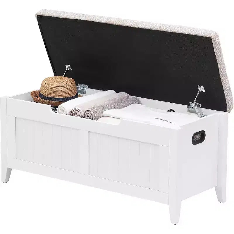 39.4 Storage Benches Entryway Bench with Cushion, 2 Safety Hinges, Storage Trunk, Shoe Bench Storage Chest for Entryway, Living Room, Bedroom