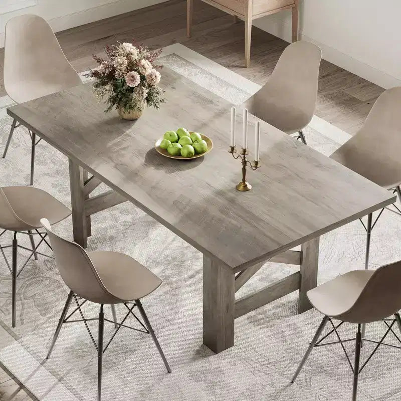 COZONY 71 Rustic Dining Table, Farmhouse Rectangular Wooden Kitchen Table for 6-8, Thick Rectangle Tabletop, Heavy-Duty Base