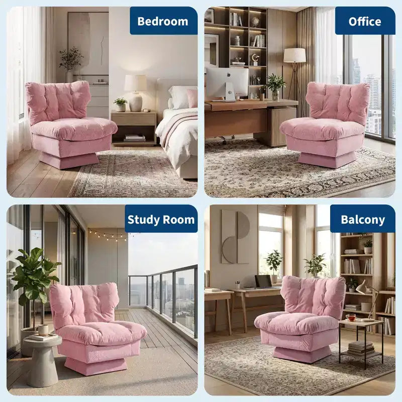 Fauteuil pivotant, canapé moderne et confortable à 360° avec base surdimensionnée, siège étendu de 52,8 cm, capacité de charge maximale de 136 kg pour le salon