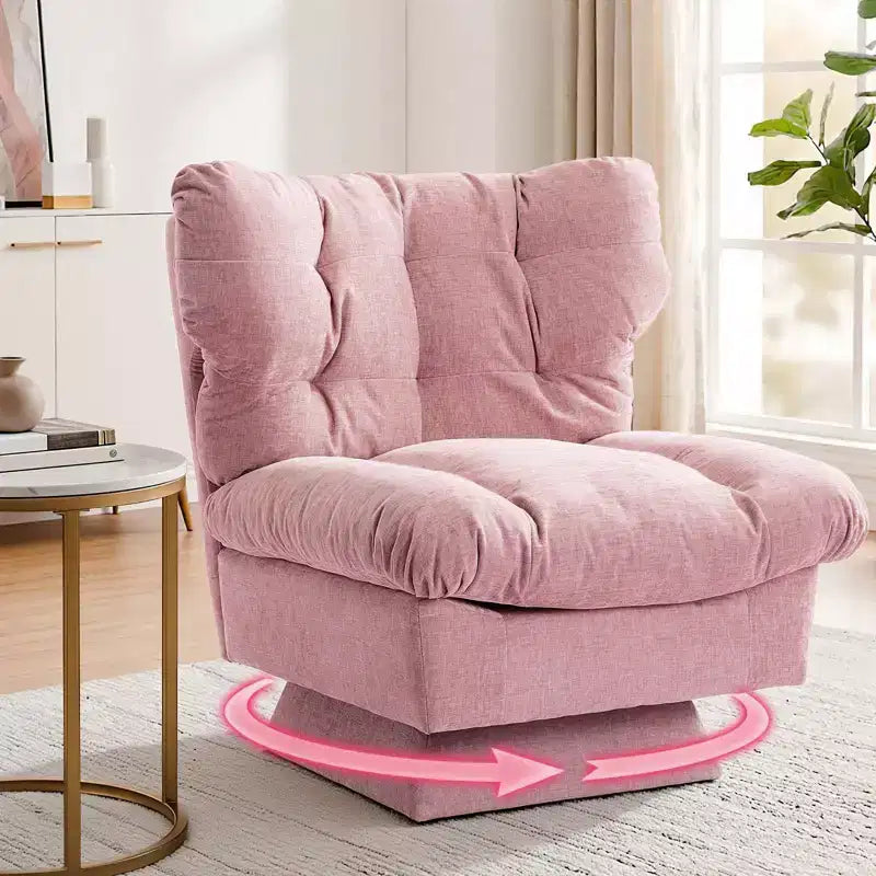 Fauteuil pivotant, canapé moderne et confortable à 360° avec base surdimensionnée, siège étendu de 52,8 cm, capacité de charge maximale de 136 kg pour le salon