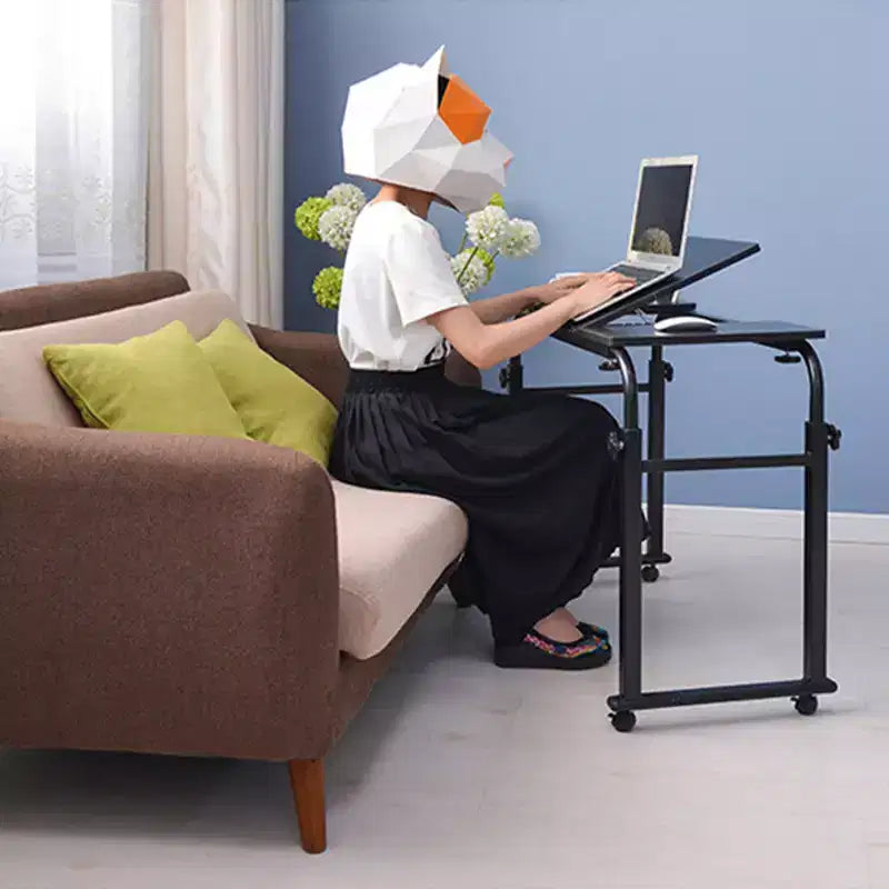 Table de lit à roulettes, chariot de bureau pour ordinateur portable de 120 cm, table de lit réglable en hauteur et en longueur pour usage hospitalier et domestique