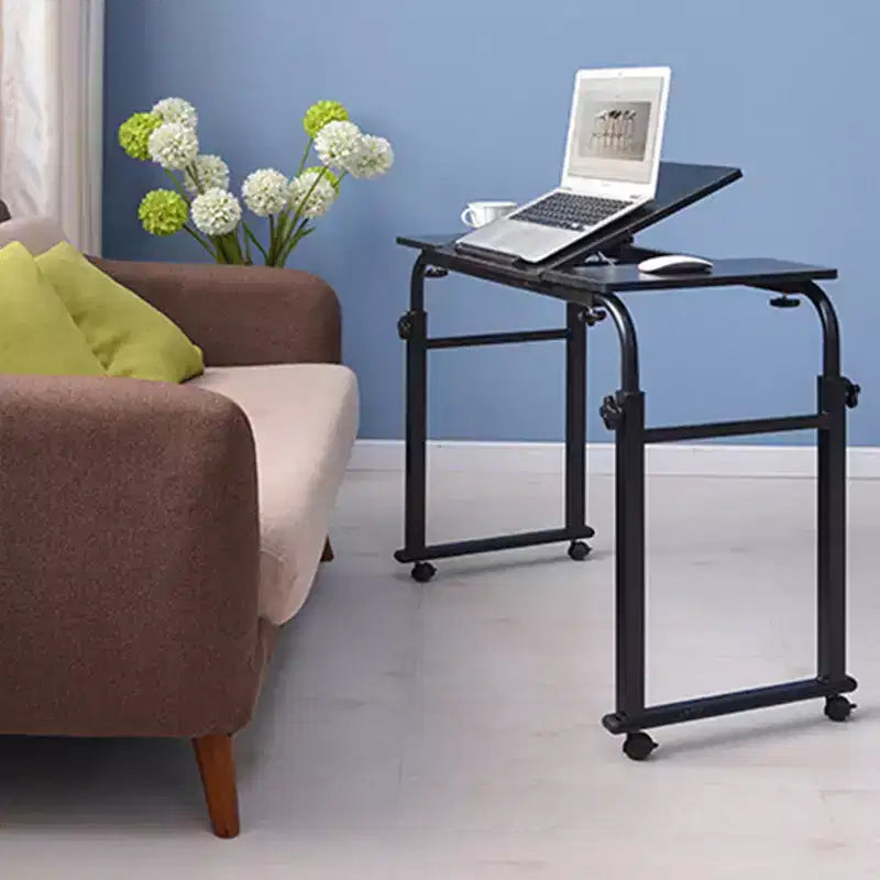 Table de lit à roulettes, chariot de bureau pour ordinateur portable de 120 cm, table de lit réglable en hauteur et en longueur pour usage hospitalier et domestique