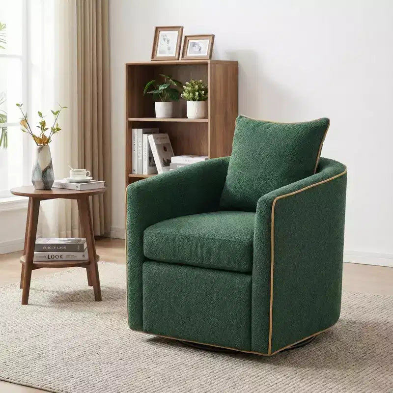 Christopher Knight Home Rena Modern Iron Boucle Upholstered 360 Swivel Accent Chair