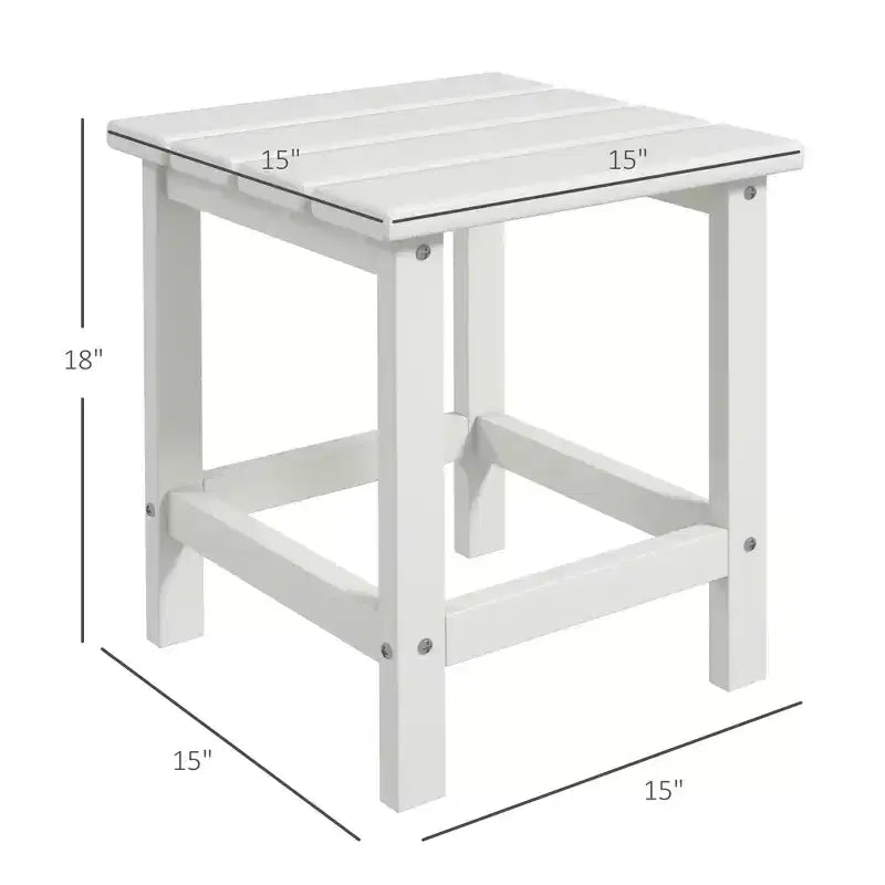 Table d'appoint d'extérieur résistante aux intempéries pour patio - Blanche