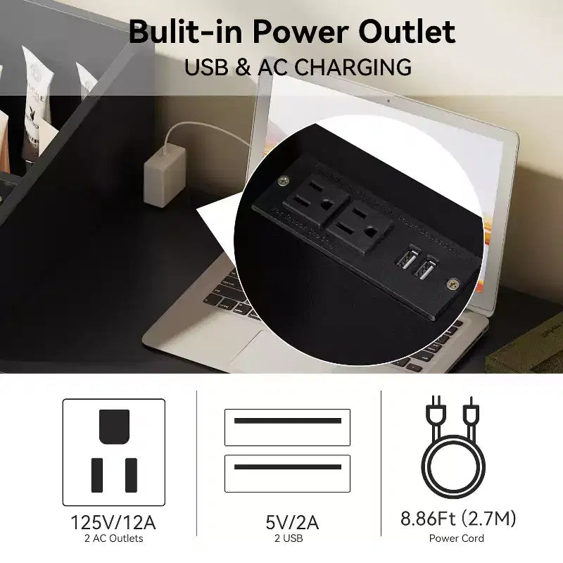 Coiffeuse compacte moderne avec tabouret, port de charge, tiroirs et meuble de rangement