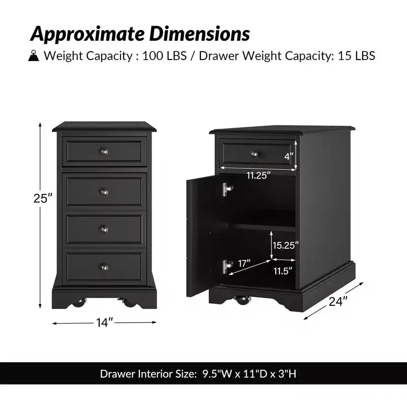 Table d'appoint traditionnelle avec rangement et prises intégrées