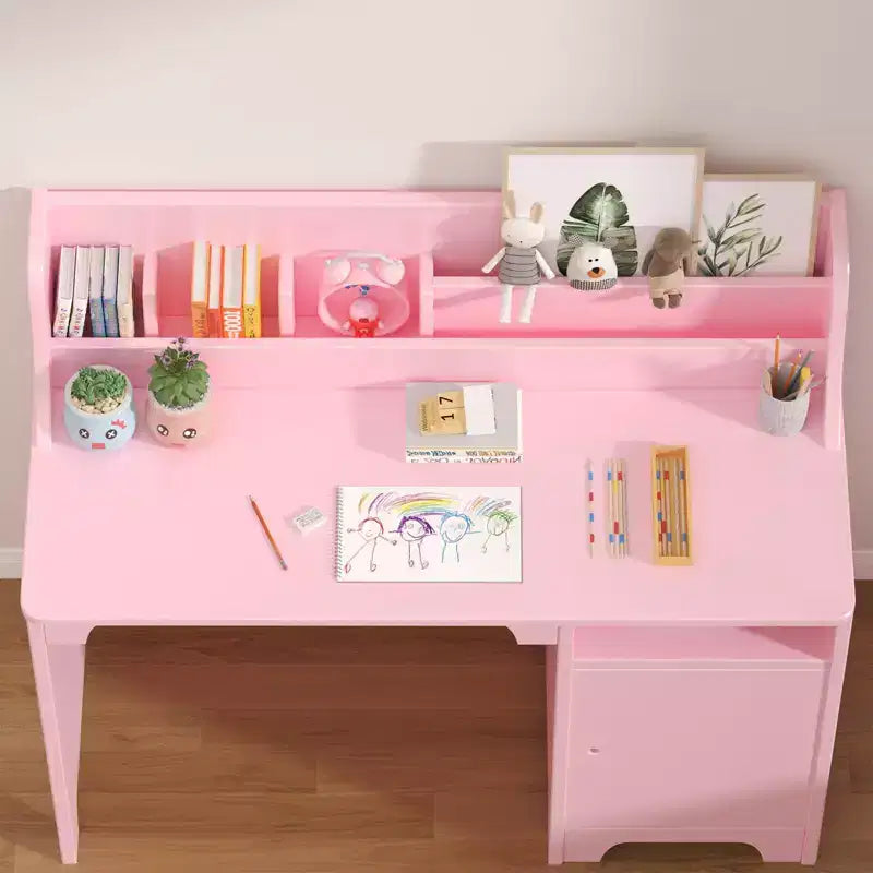 Bureau d'étude pour enfants avec chaise et meuble de rangement Table d'étude en bois pour chambre de garçons/filles ou salle d'étude