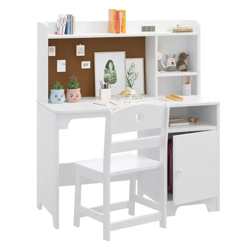 Bureau d'étude pour enfants avec chaise et meuble de rangement Table d'étude en bois pour chambre de garçons/filles ou salle d'étude