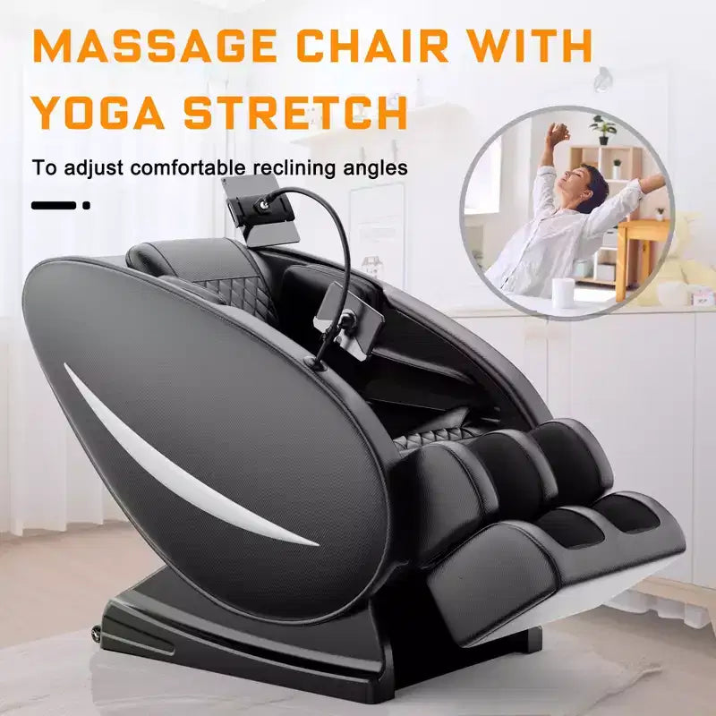 Fauteuil de massage relaxant à pression d'air intégrale avec Bluetooth et gravité zéro