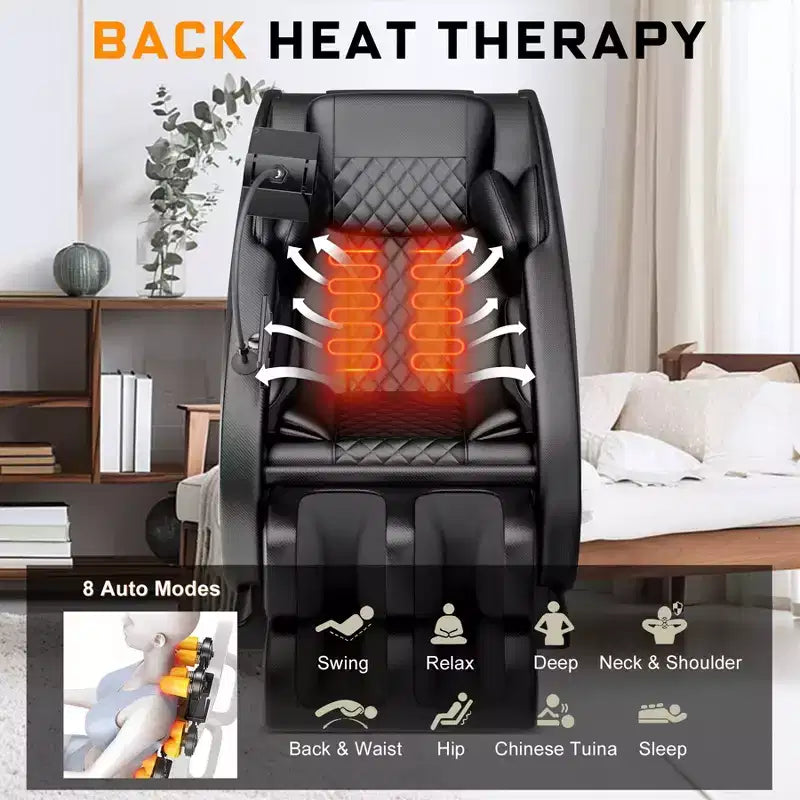 Fauteuil de massage relaxant à pression d'air intégrale avec Bluetooth et gravité zéro