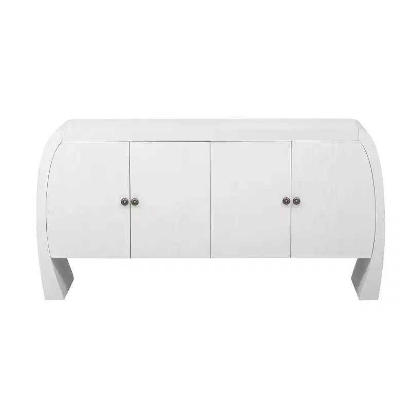 Meubles de rangement, buffet bas de sol à 4 portes, buffet avec pieds incurvés, buffet d'appoint pour salon
