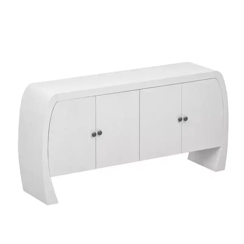 Meubles de rangement, buffet bas de sol à 4 portes, buffet avec pieds incurvés, buffet d'appoint pour salon