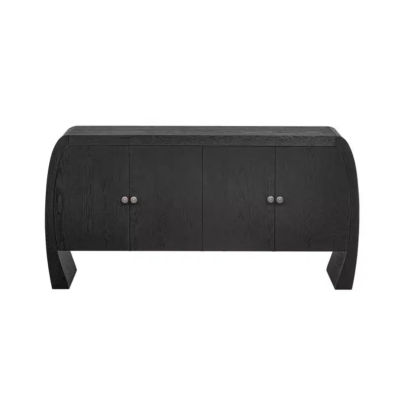 Meubles de rangement, buffet bas de sol à 4 portes, buffet avec pieds incurvés, buffet d'appoint pour salon