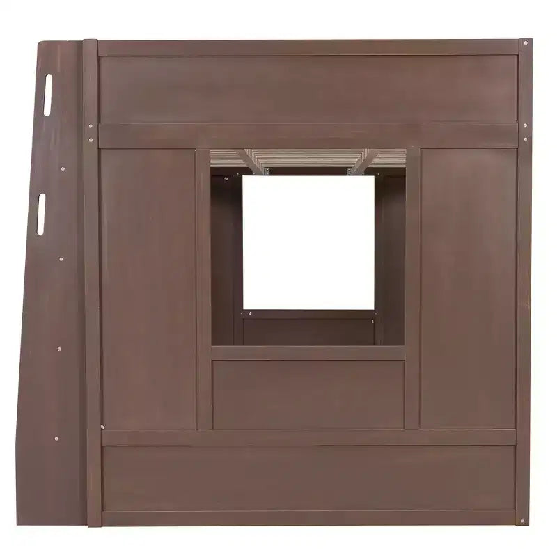 Lit mezzanine en bois avec armoires de rangement et étagères