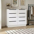White Dresser for Bedroom with Deep Drawer,47 Modern Large Wood Dresser,8 Chest of Drawers,Living Room,Hallway,Entryway