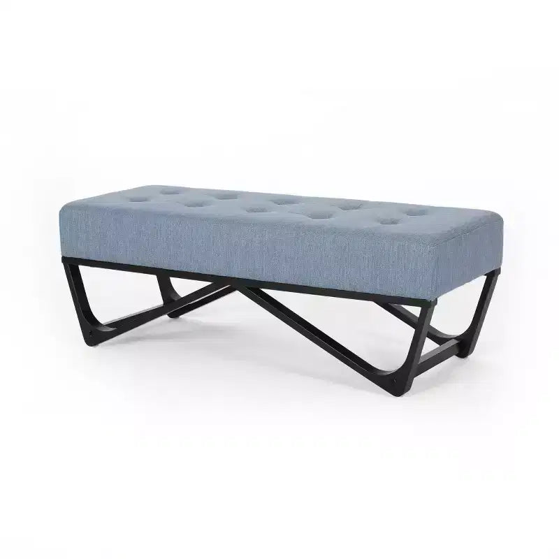 Pouf Rectangulaire avec Coussin, Banc de Lit avec Pieds Élégants, Repose-Pieds pour Salon, Chambre, Entrée